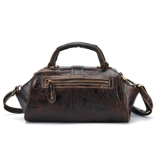 MONIQUE Genuine Leather Embossed Handbag