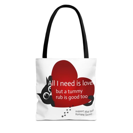 Cat Lover Tote Bag — Heart Design