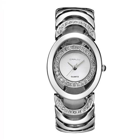CRRJU Fashion and Elegant Steel Band Diamond Ladies Watch
