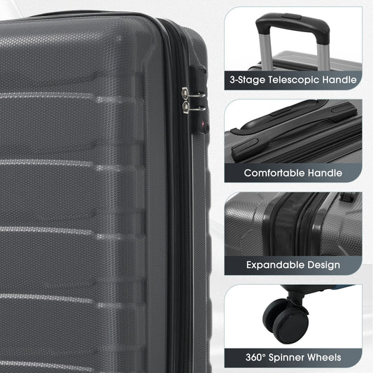 Journey's 20" Hard-shell ABS Carry On Luggage; Durable Expandable, Spinner Wheels, TSA Lock