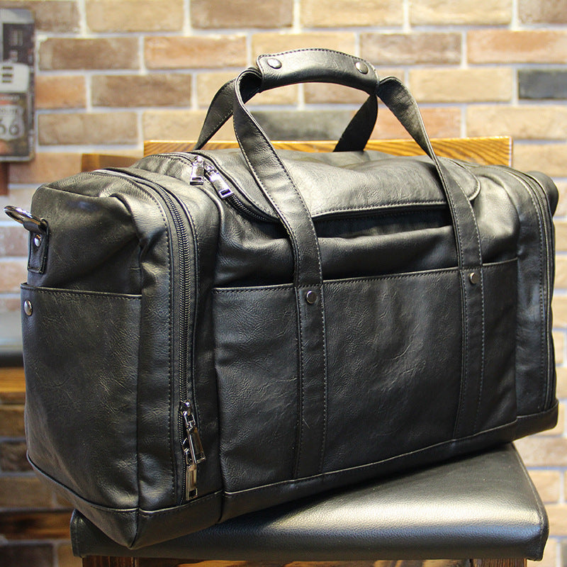 Sporty Men's Leather Duffle Bag