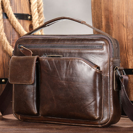 Genuine Leather Business Commuter Travel Bag