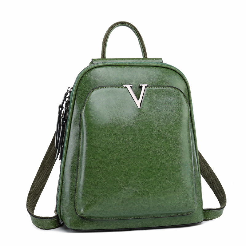 Signature V Inspired Series Genuine Leather Backpack