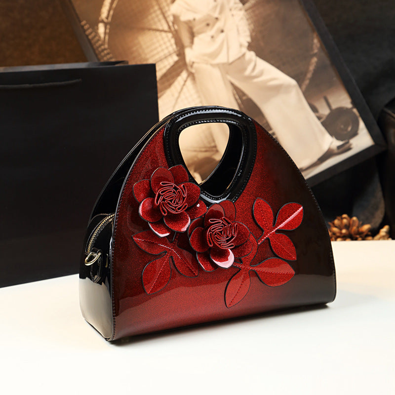 Flower Niche Leather Hand Bag