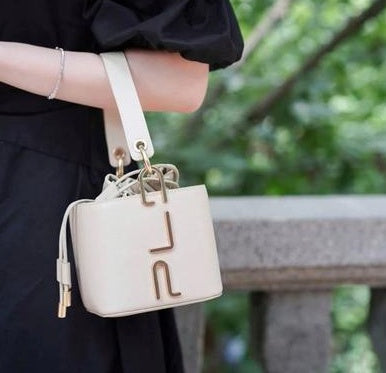 Genuine Leather Ladies Single Compartment Bucket Bag