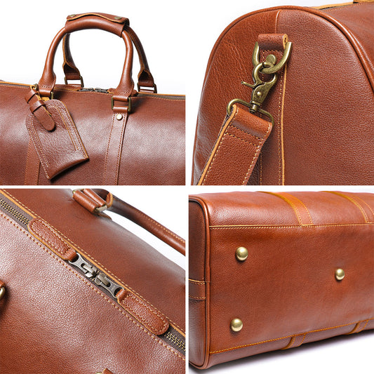Smooth Textured Leather Duffle Bag