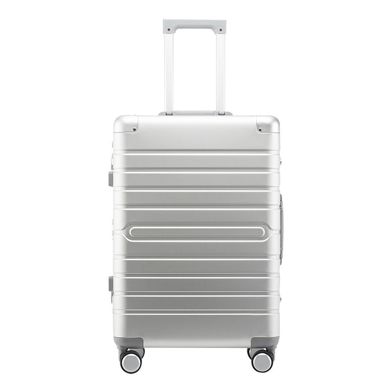 VALIGIA RIGIDA Aluminum Magnesium Alloy Universal Wheel; Airline Approved Premium Metal Zipper Less Suitcase