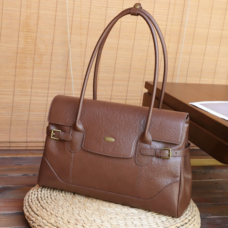 JUNIATA Hot-selling Genuine Cowhide Tote Bag For Women, New Commuter Style, Versatile Single-shoulder Underarm Bag