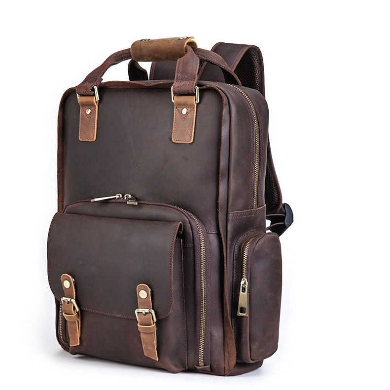 GORDON PARKS PRO Genuine Leather Camera Backpack
