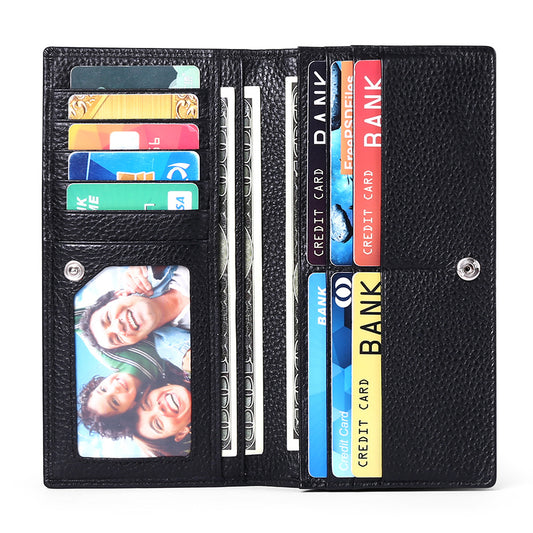 GOIACII Wallets for Women: RFID Blocking Ultra Slim Leather Credit Card Holder Clutch