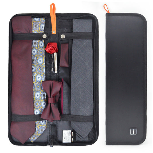 Sophisticated Gents Tie Case for Travel, Necktie Organizer Bag