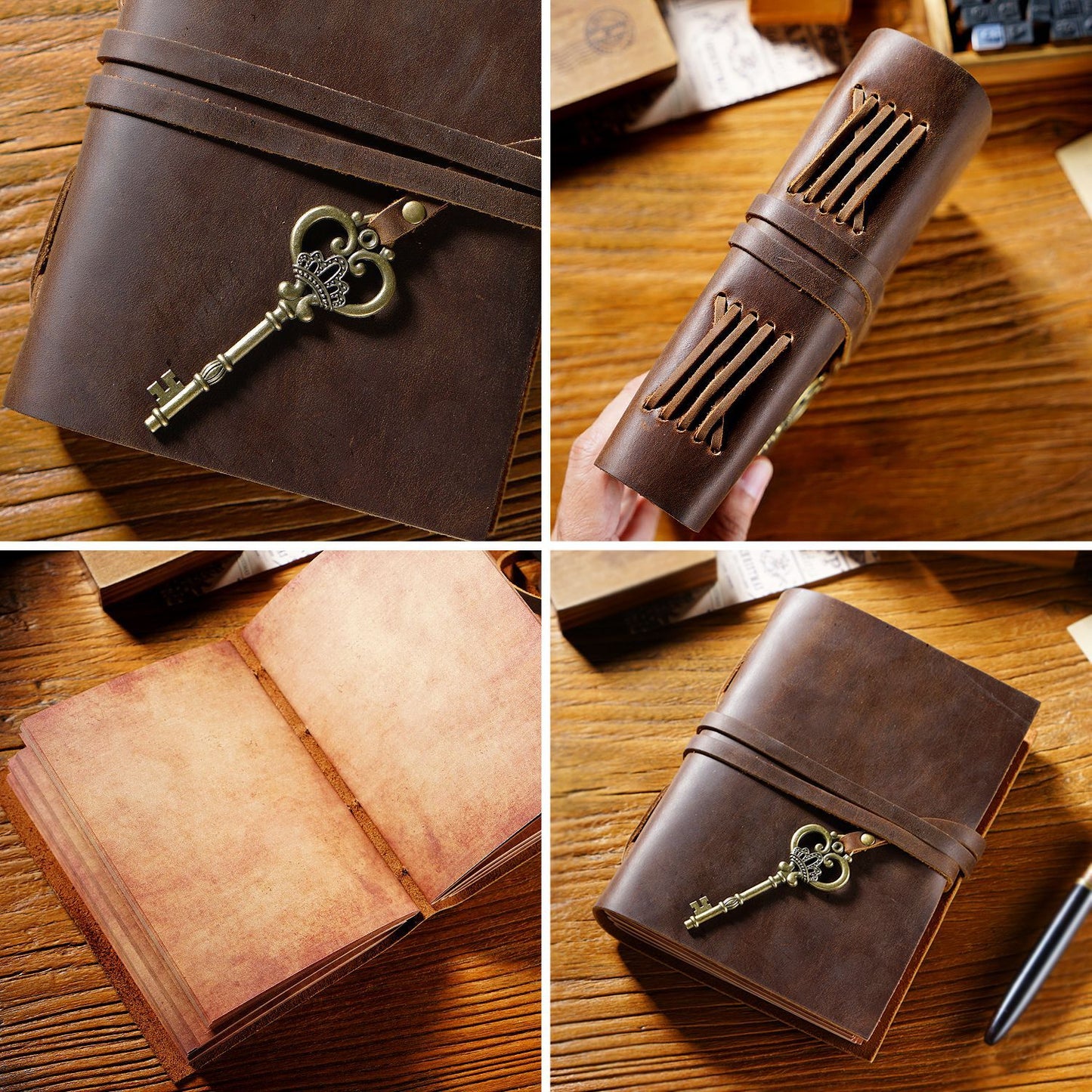 Cowhide Travel Notebook