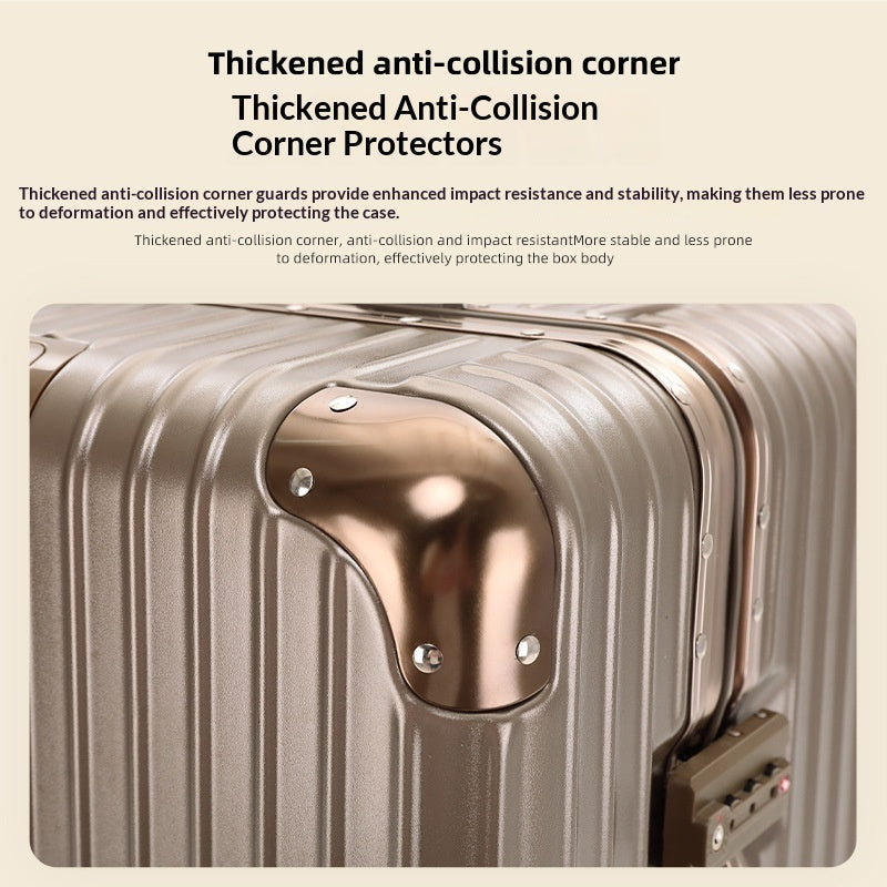 Exceptional Extra-large Capacity 20" Aluminum-frame Hard Shell Suitcase; No Zip