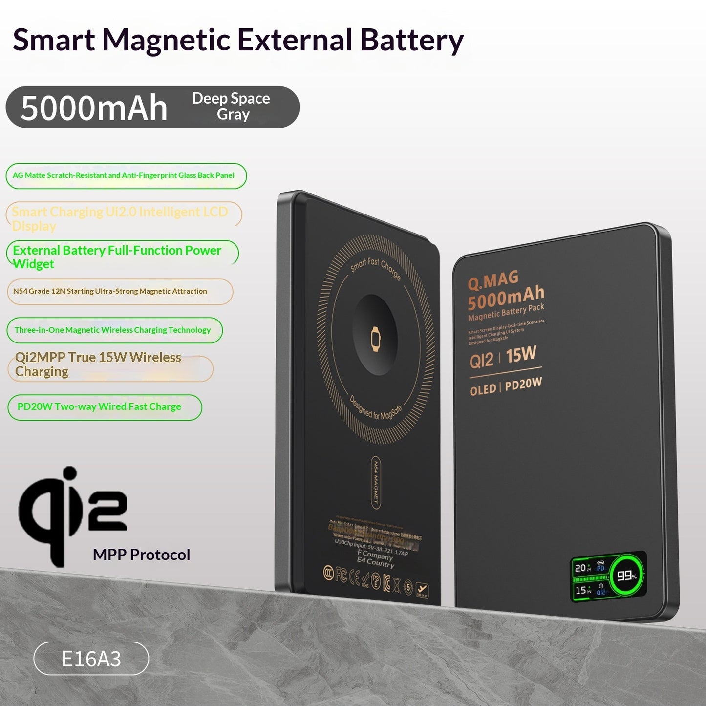 Q.MAG Ultra-thin Magnetic Power Bank