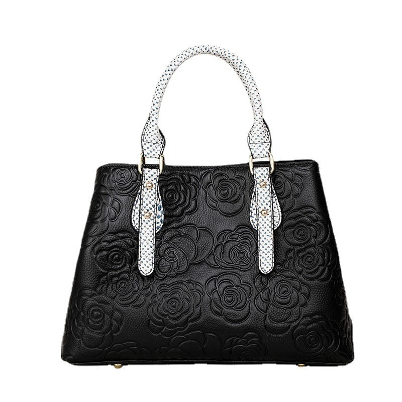Trendy Large Leather Handbag