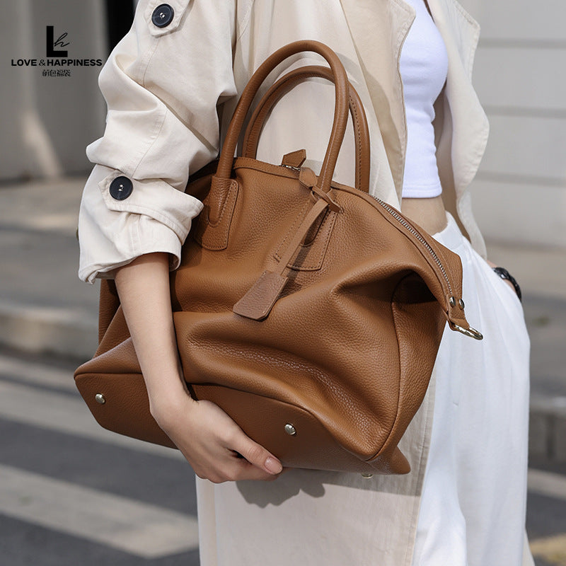 Love & Happiness Genuine Leather Tote Bag