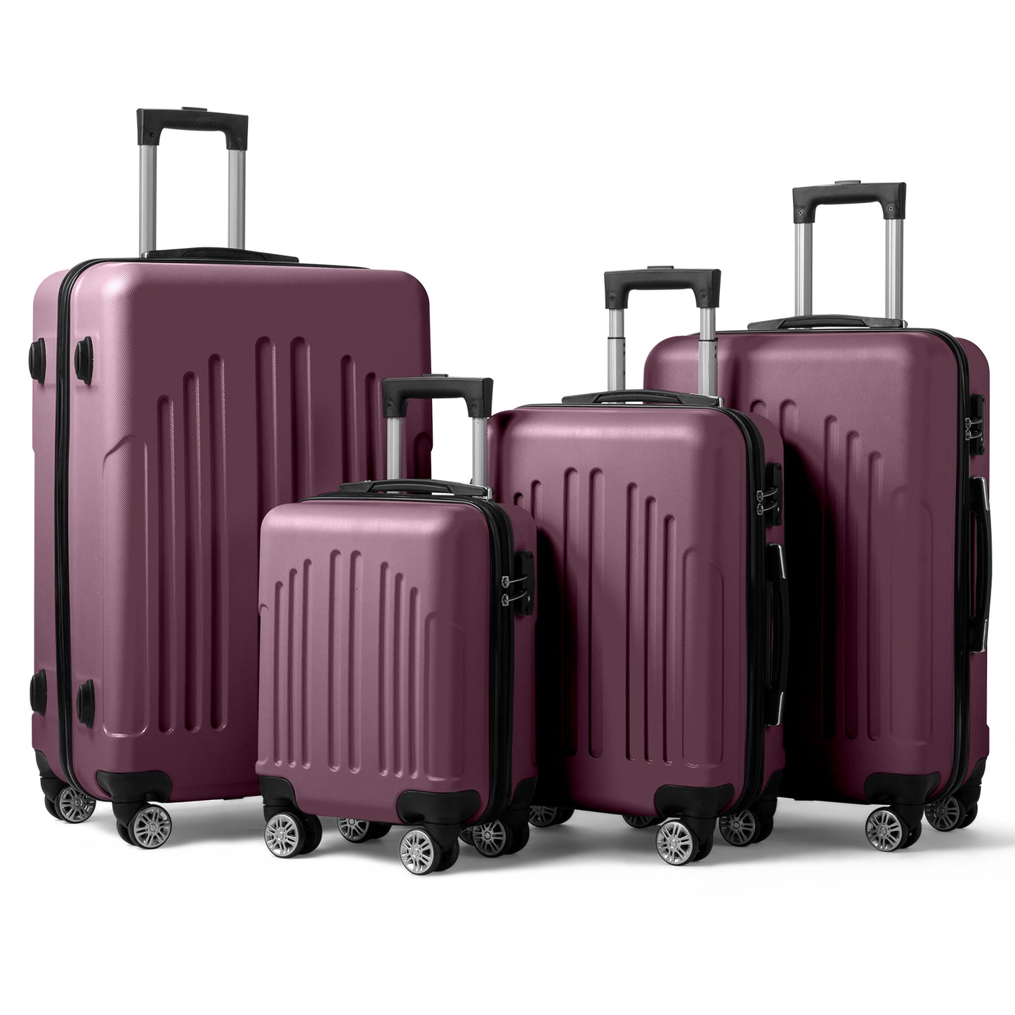 Vertical Striped Four In One Suitcase Set
