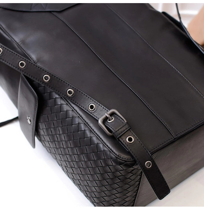 Leather Braided Backpack