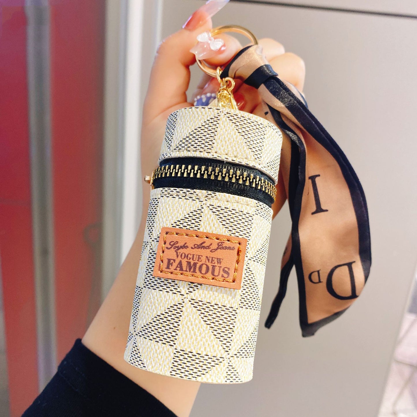 Keychain Leather Mini Pendant Bag