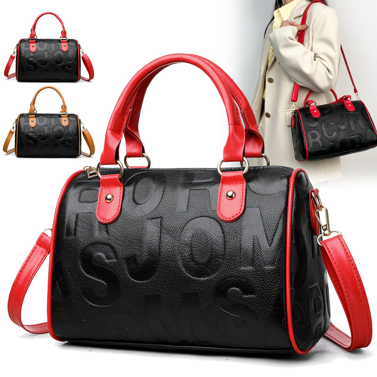 Monogram ICONIC Barrel Large-capacity Hand Bag