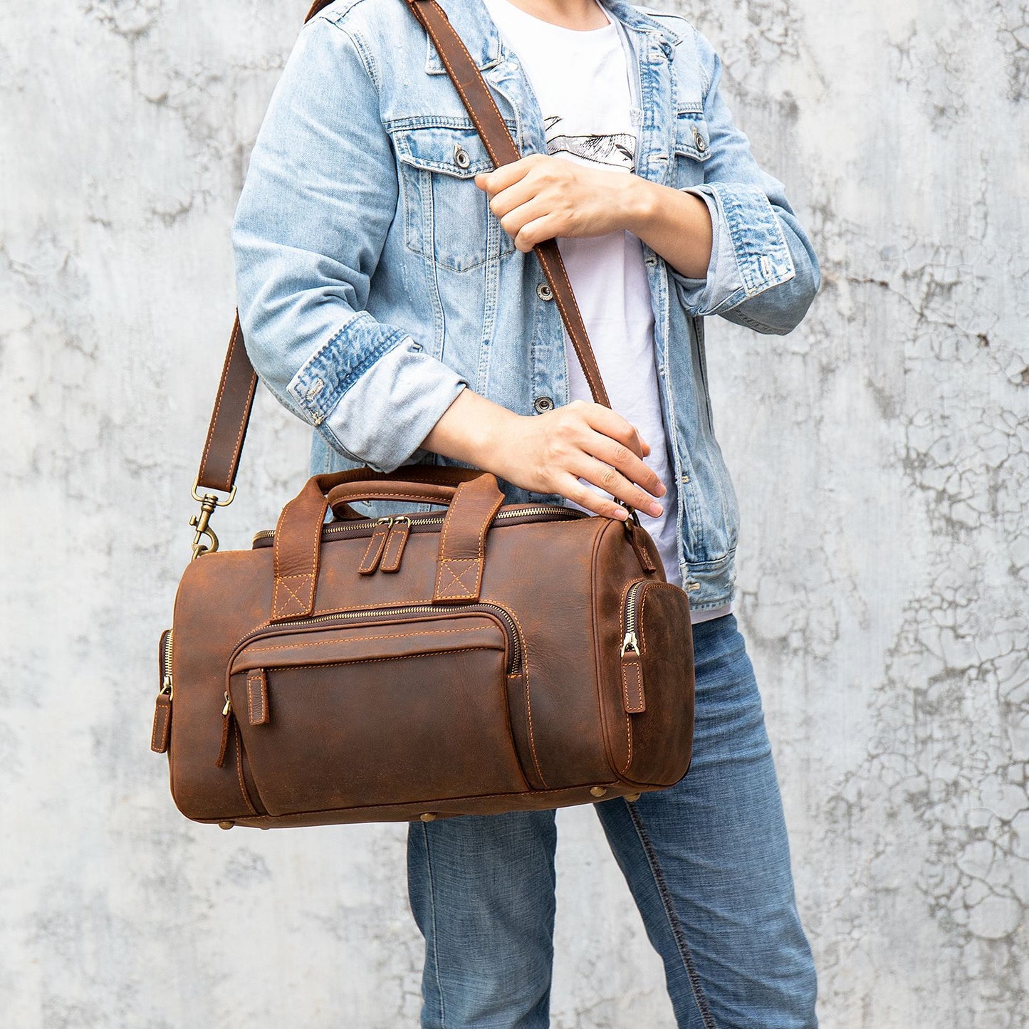 GETAWAY Genuine Leather Men's Duffle Bag