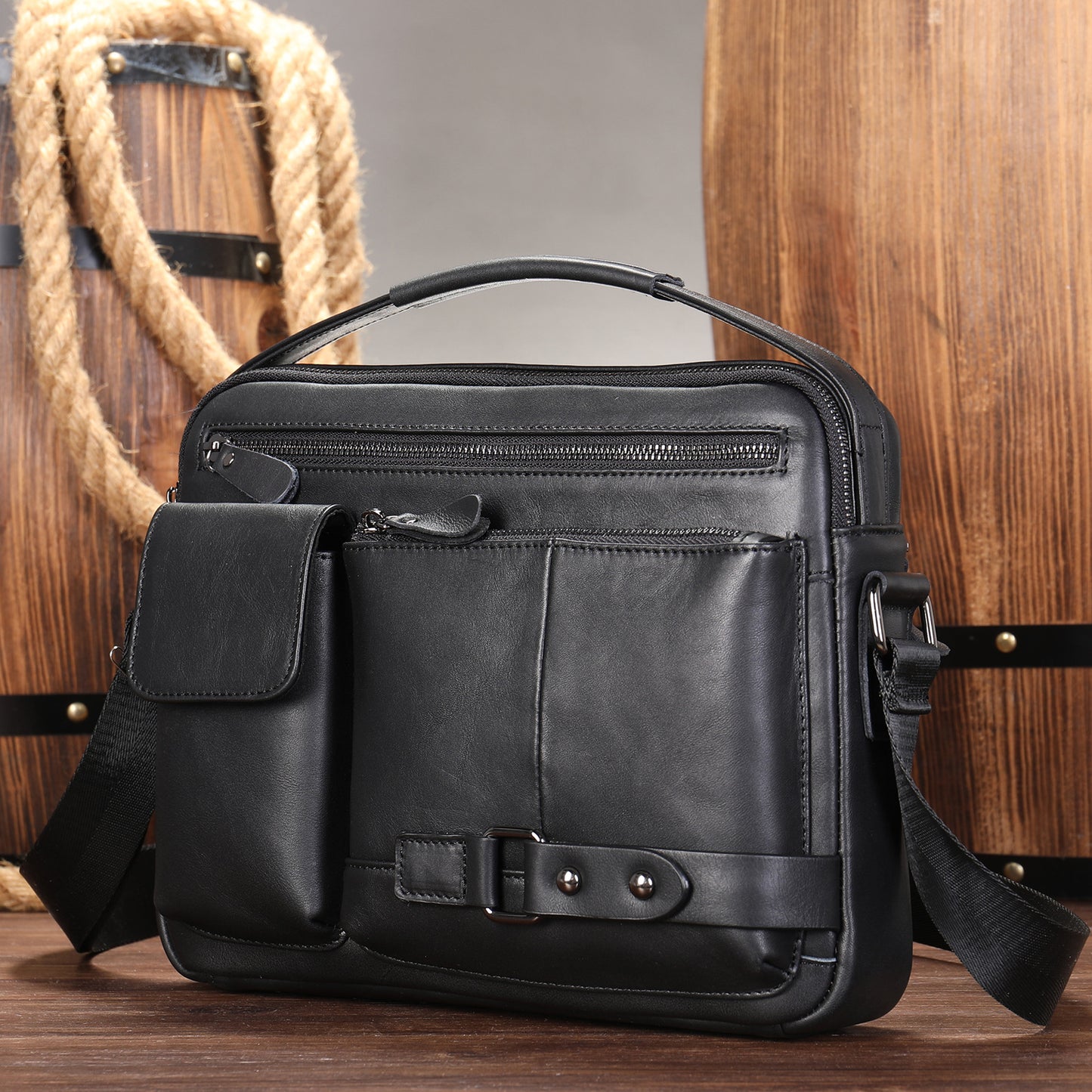 Genuine Leather Business Commuter Travel Bag