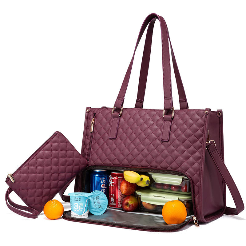 Versatile Women's Thermal Insulation Lunch Bag ; Tote Handbag