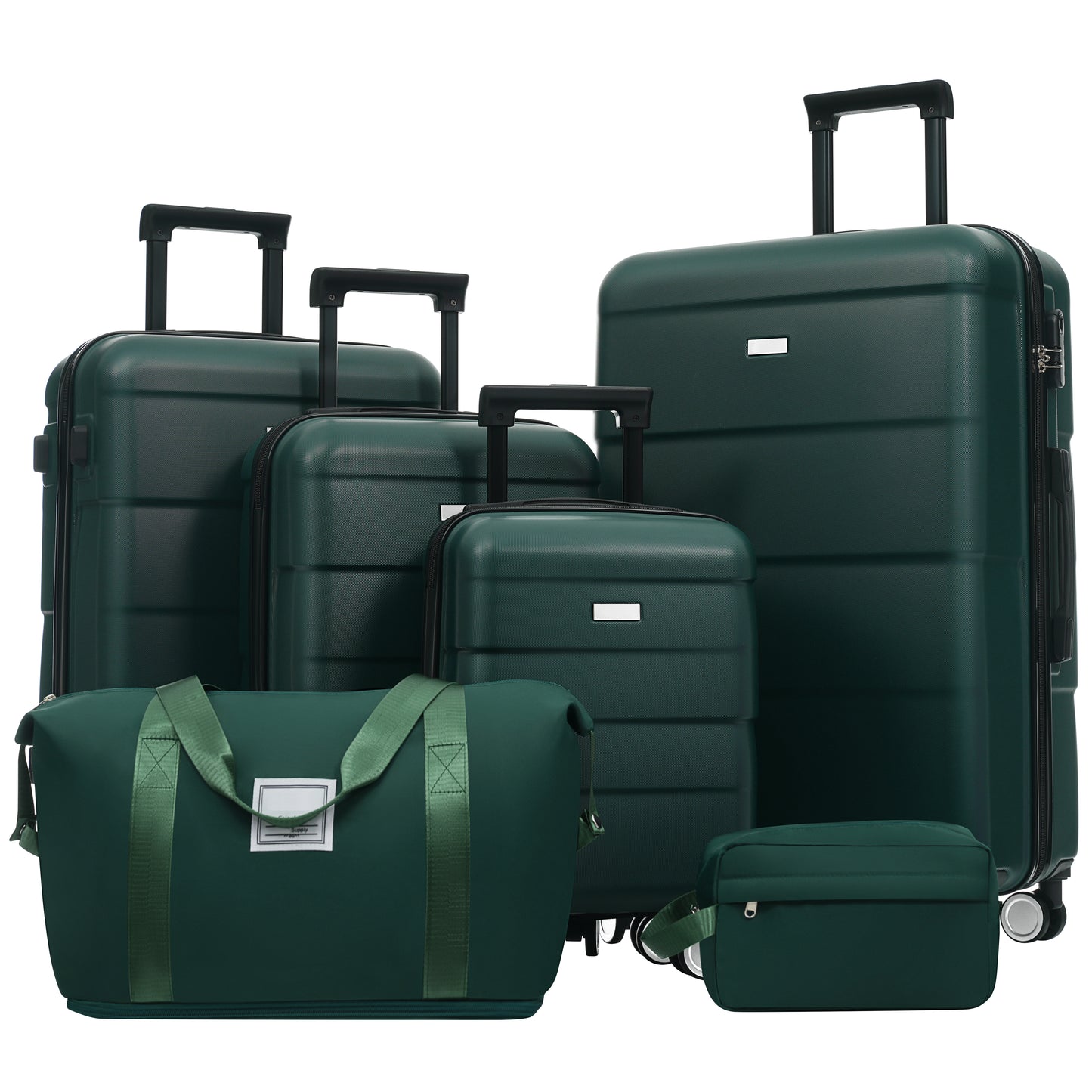 ESCAPE SERIES EMERALD 6 Piece SET with 2 Bags, Double Spinner Wheels, Lightweight 16"-20"-24"-28"