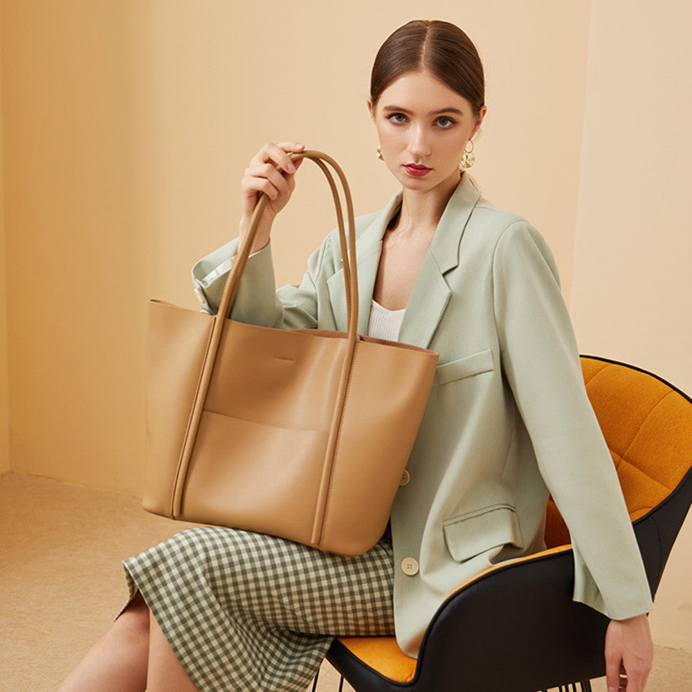 DESTINATION WEST Genuine Leather Tote Bag