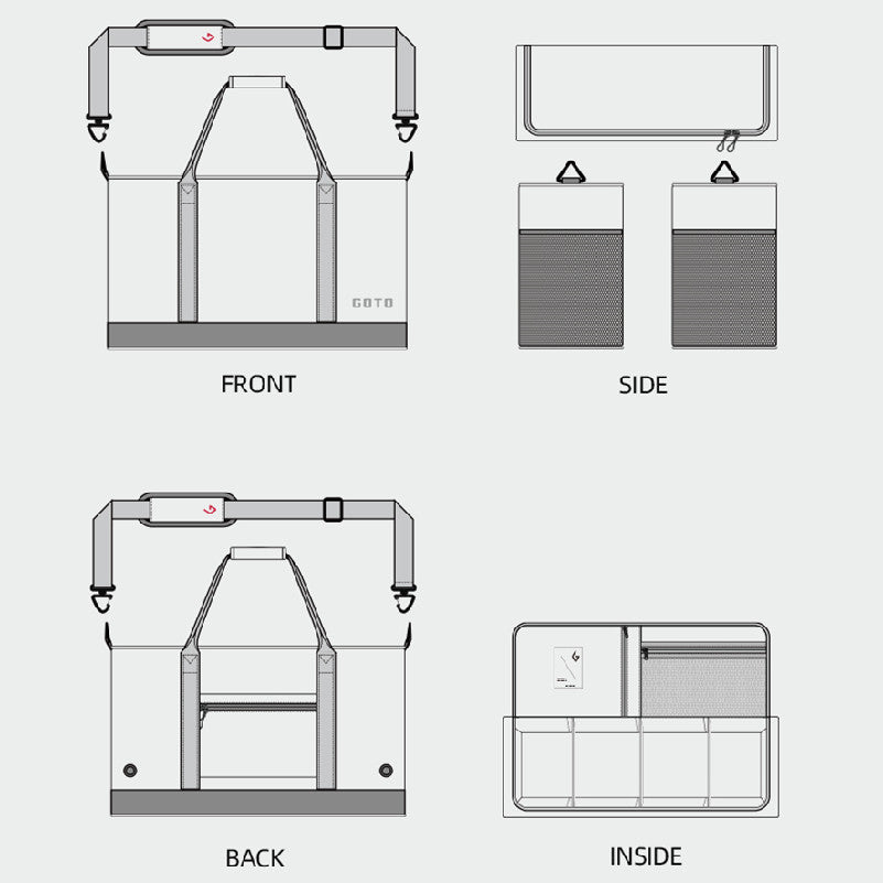GOTO Travel Bags Athletic Shoe Compartments
