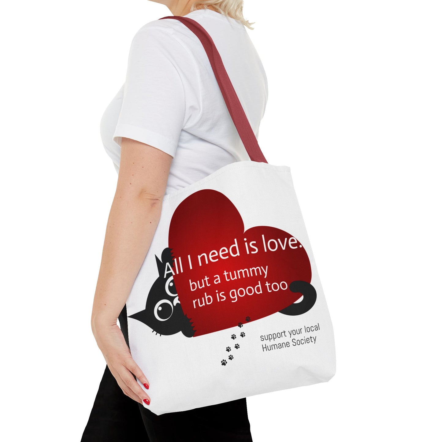 Cat Lover Tote Bag — Heart Design