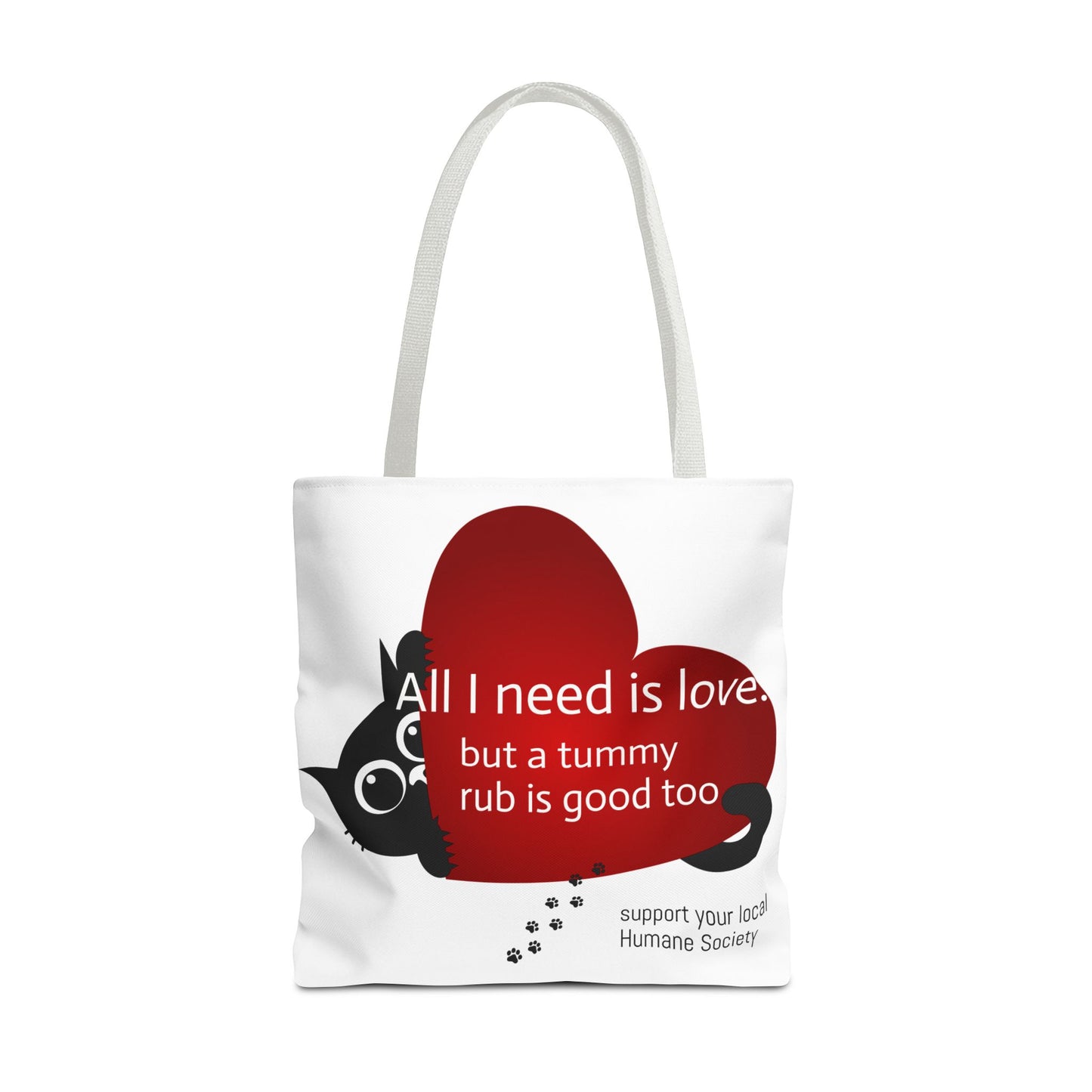 Cat Lover Tote Bag — Heart Design