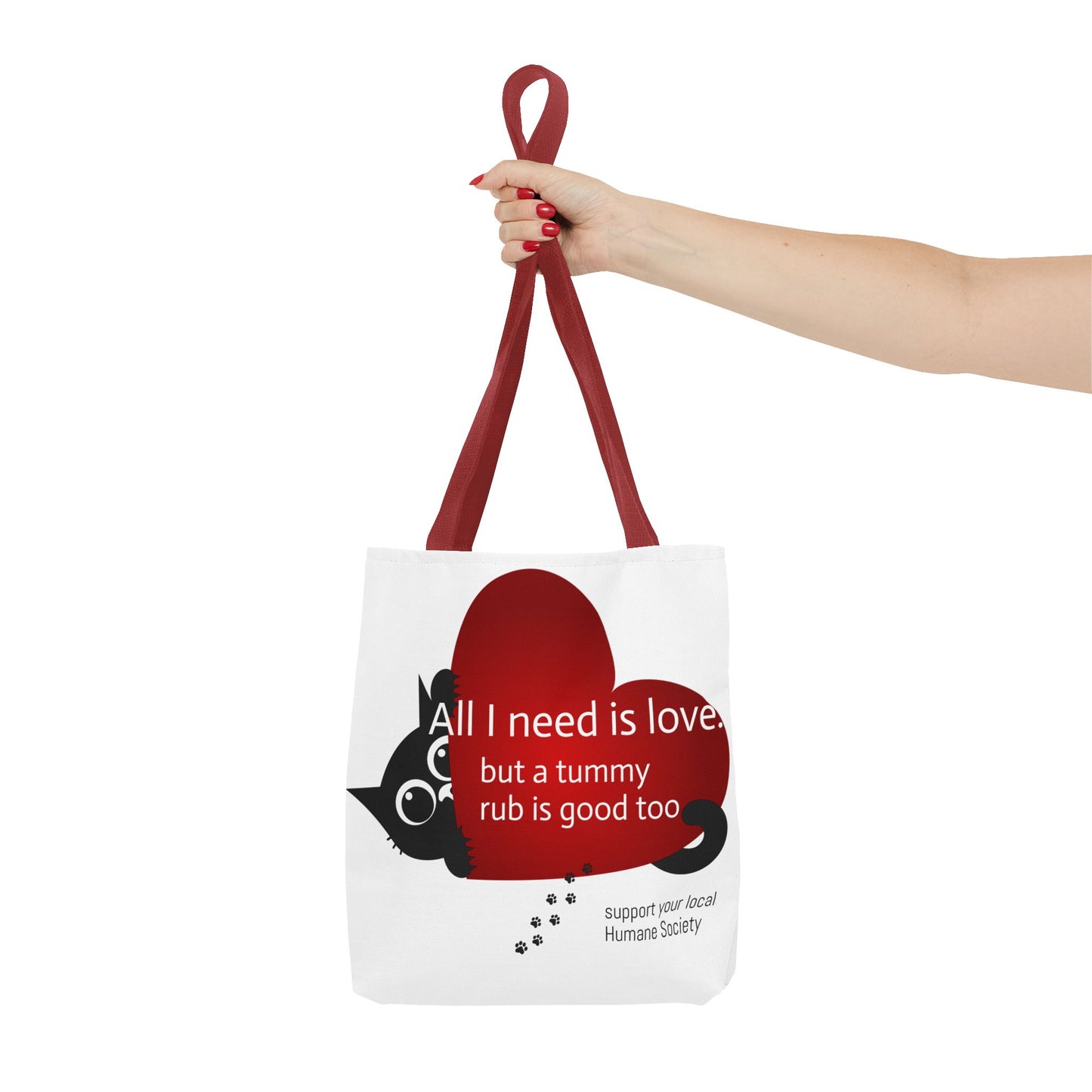 Cat Lover Tote Bag — Heart Design
