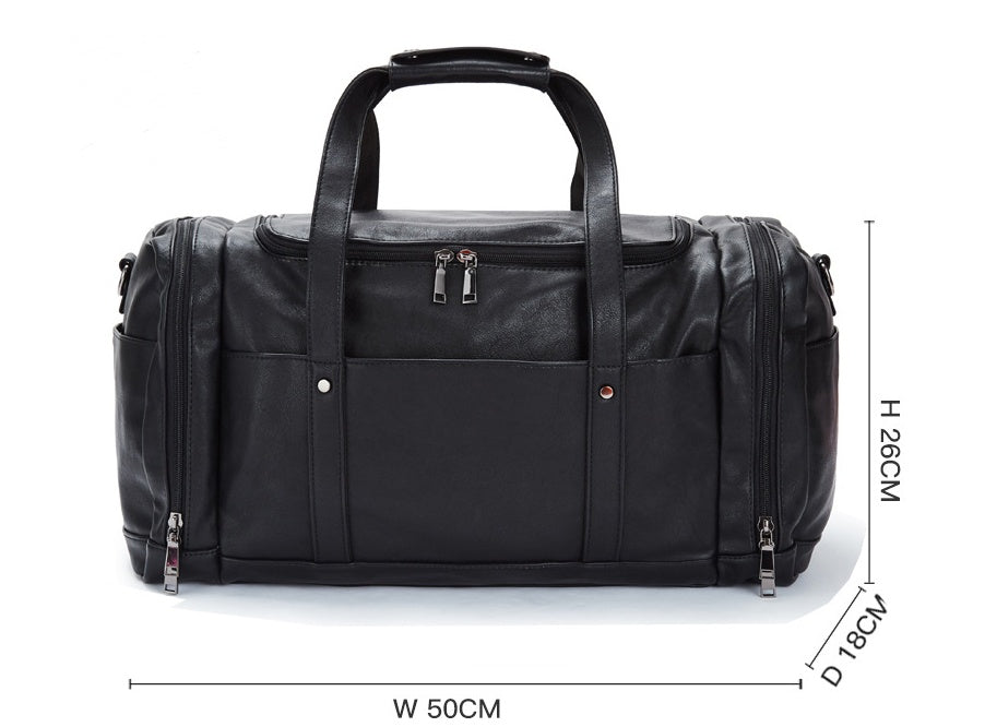 Sporty Men's Leather Duffle Bag