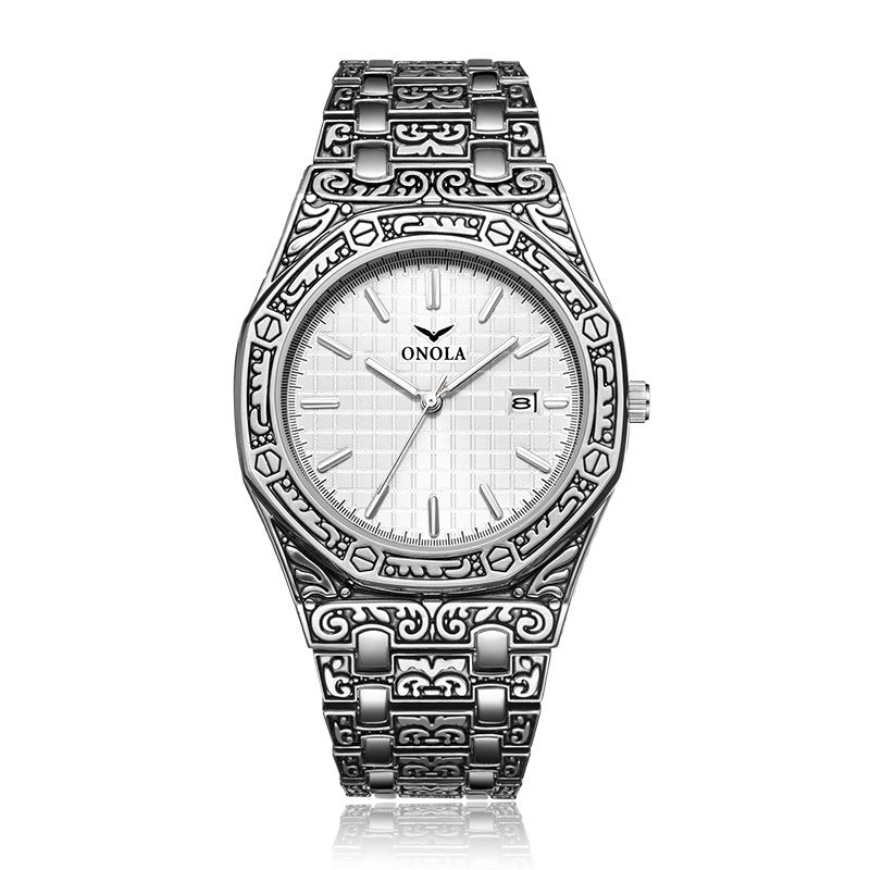 ONOLA Antique Steel Band Waterproof Men's Quartz
