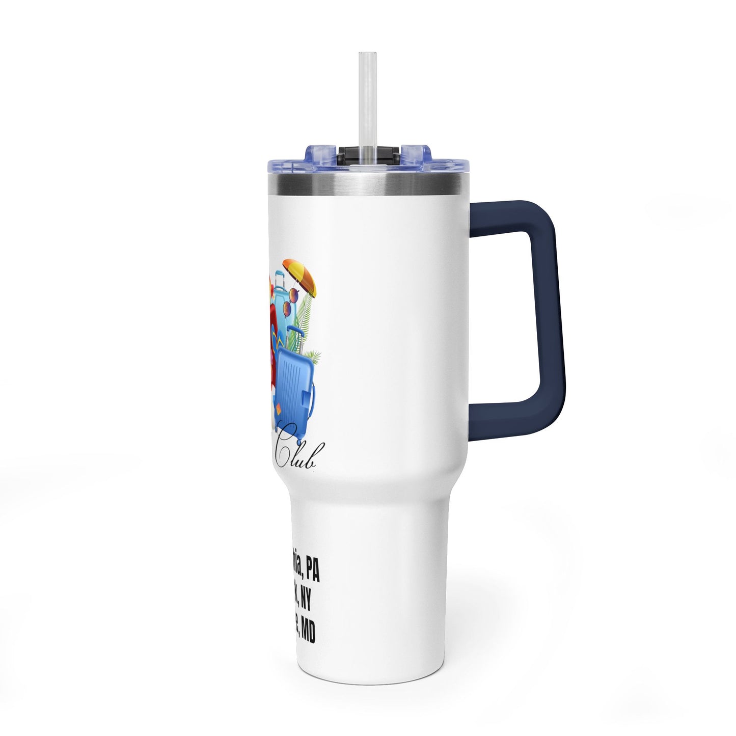 Travel Club 40oz Vacuum Tumbler — Personalized Cities List