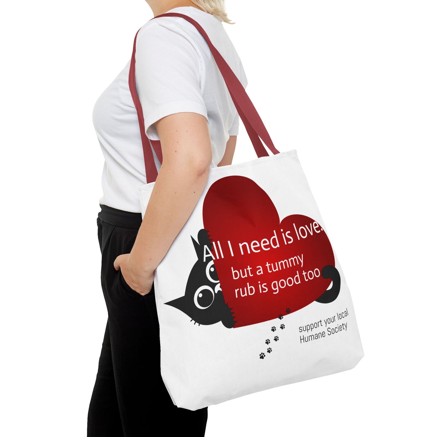 Cat Lover Tote Bag — Heart Design