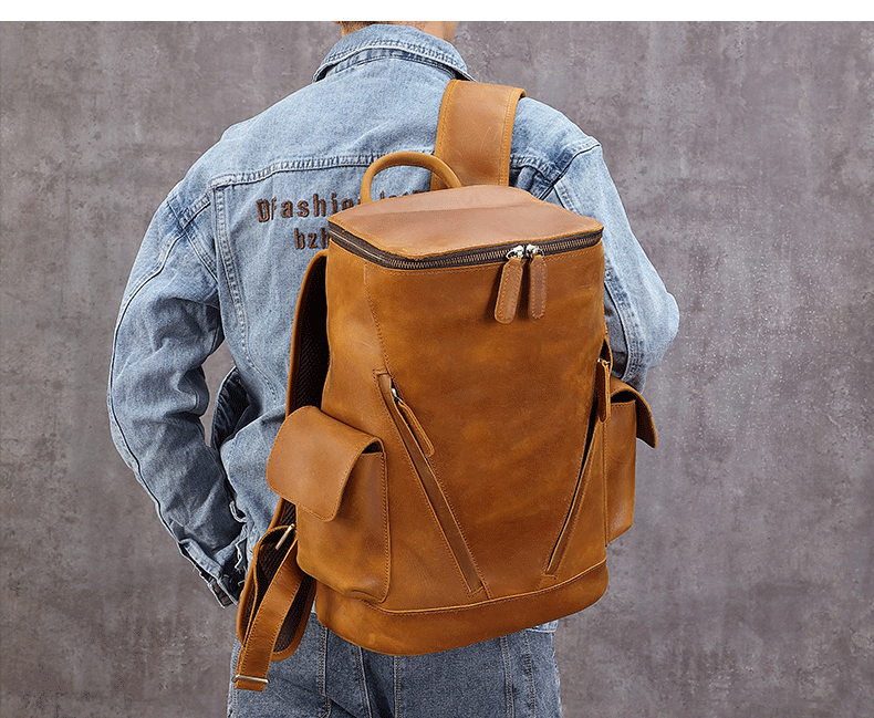 NEW YORK GENUINE LEATHER Men's Leisure Travel Backpack