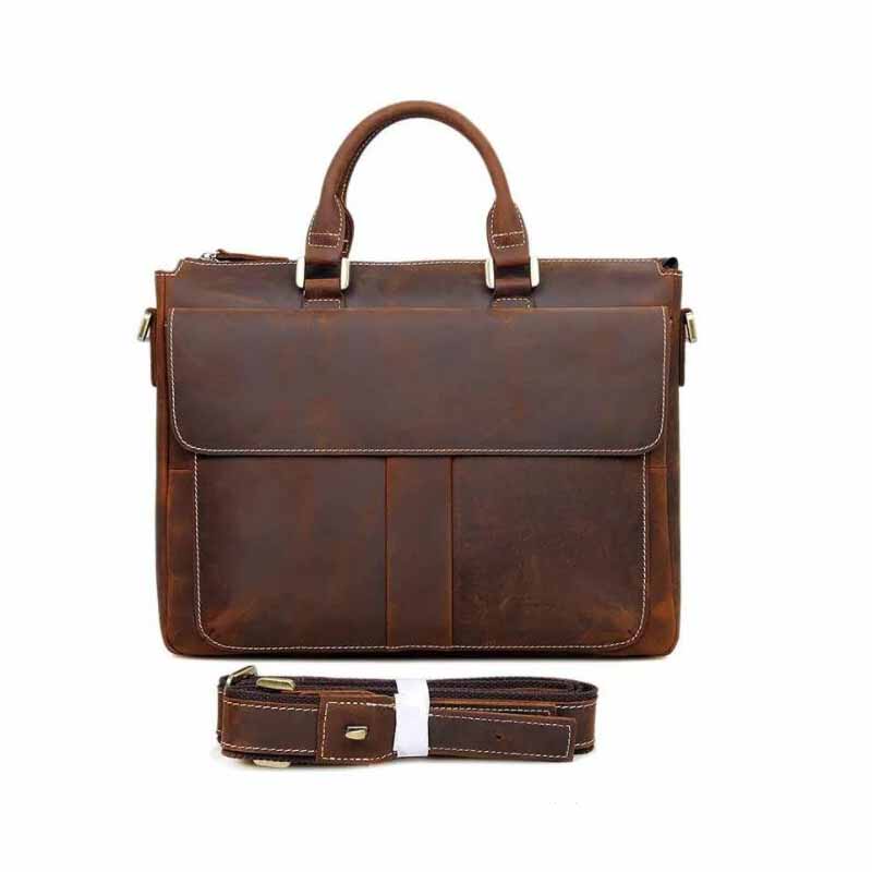 Crazy Horse Leather Messenger Bag