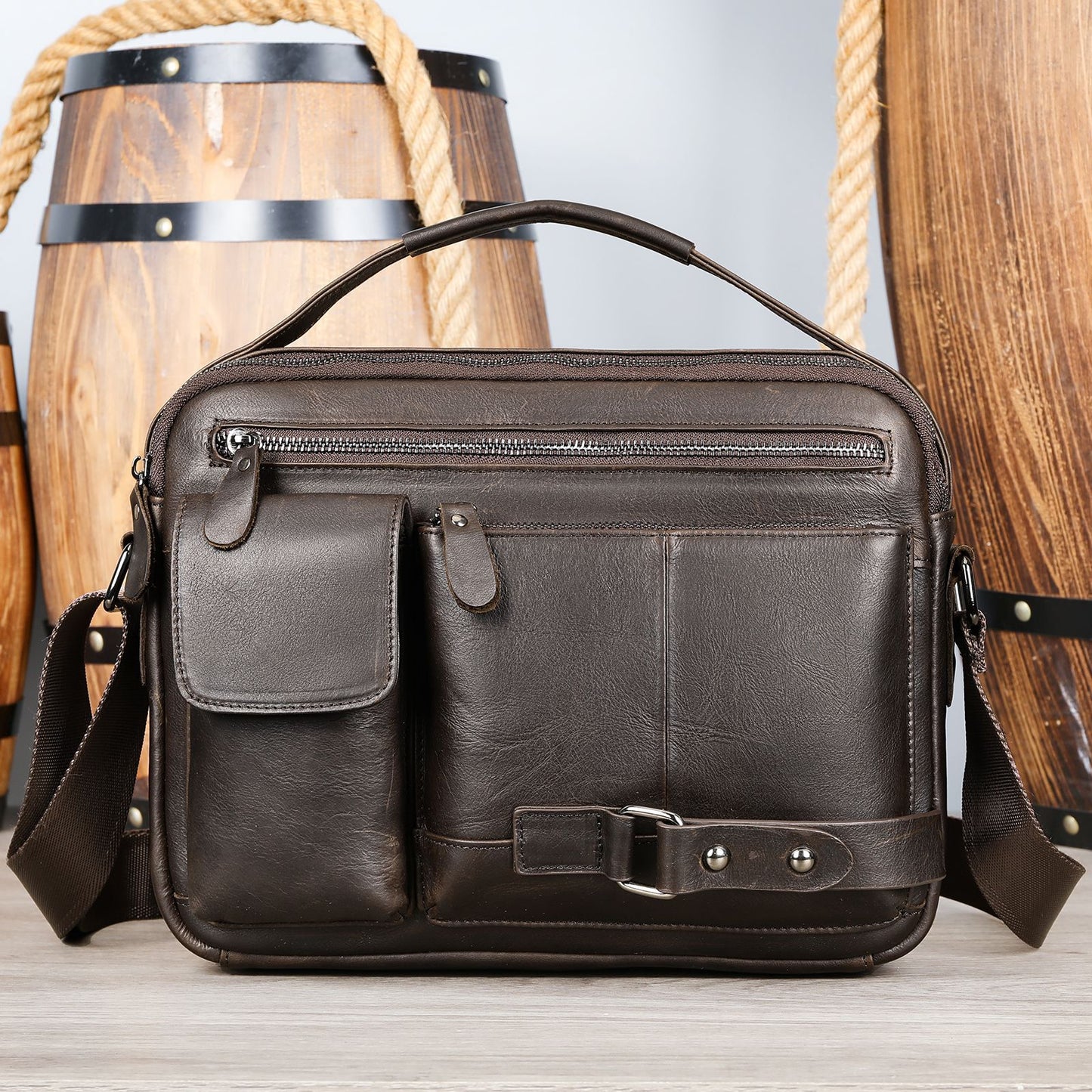 Genuine Leather Business Commuter Travel Bag