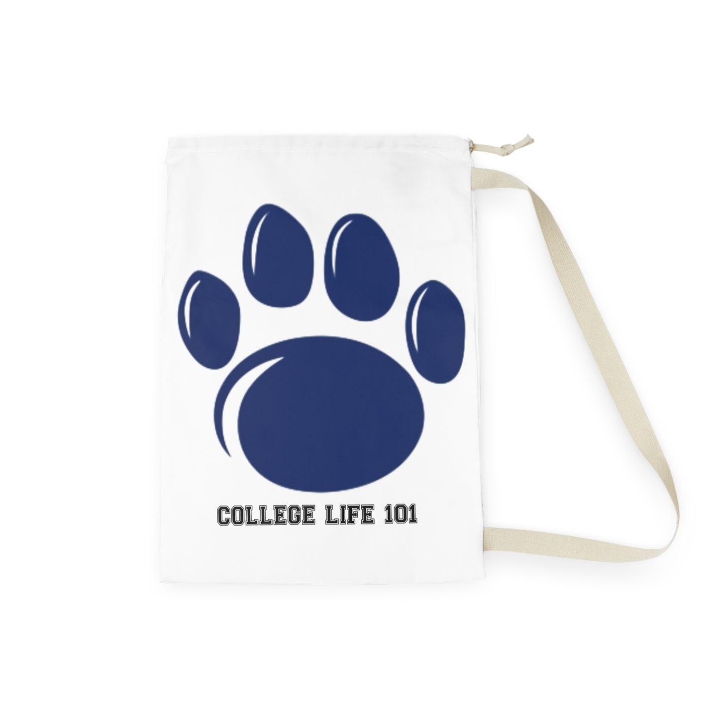 COLLEGE LIFE 101 Laundry Bag – "Help! Bring Coffee" Personalized Drawstring Bag