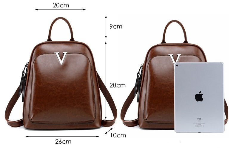 Signature V Inspired Series Genuine Leather Backpack