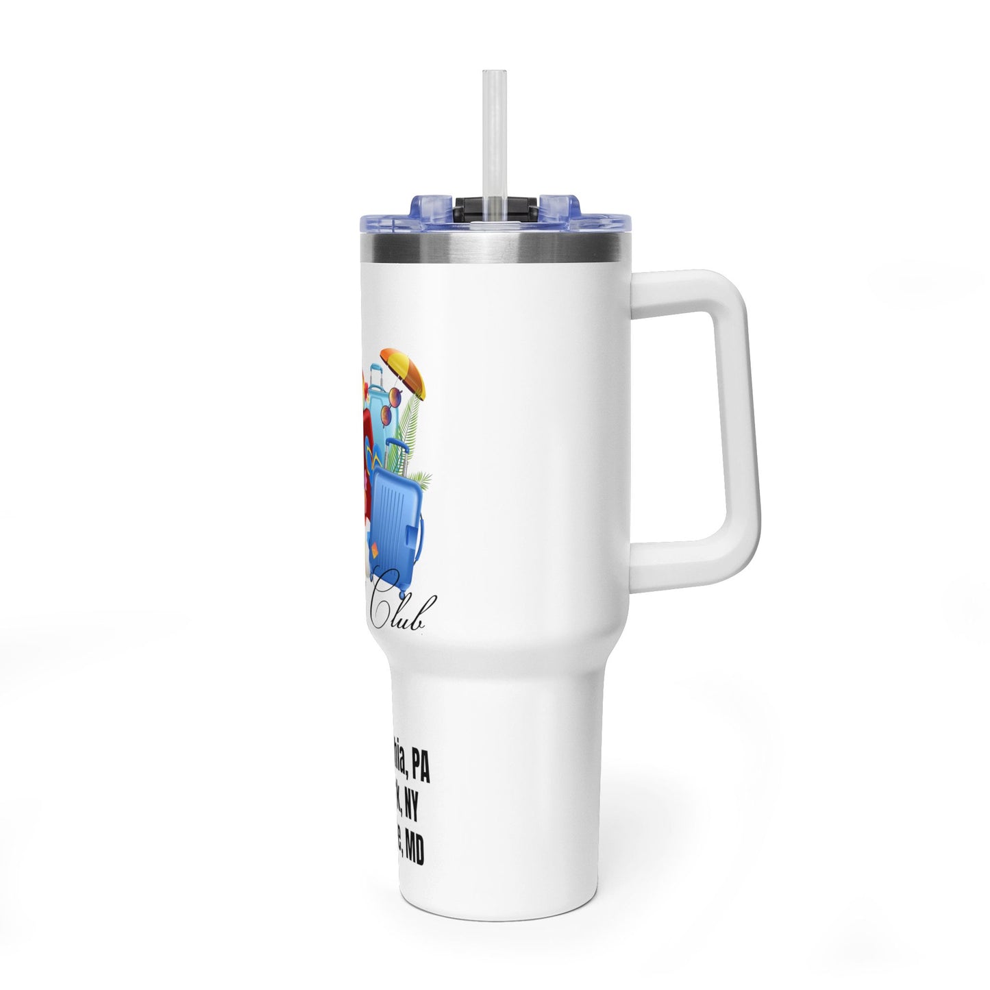 Travel Club 40oz Vacuum Tumbler — Personalized Cities List