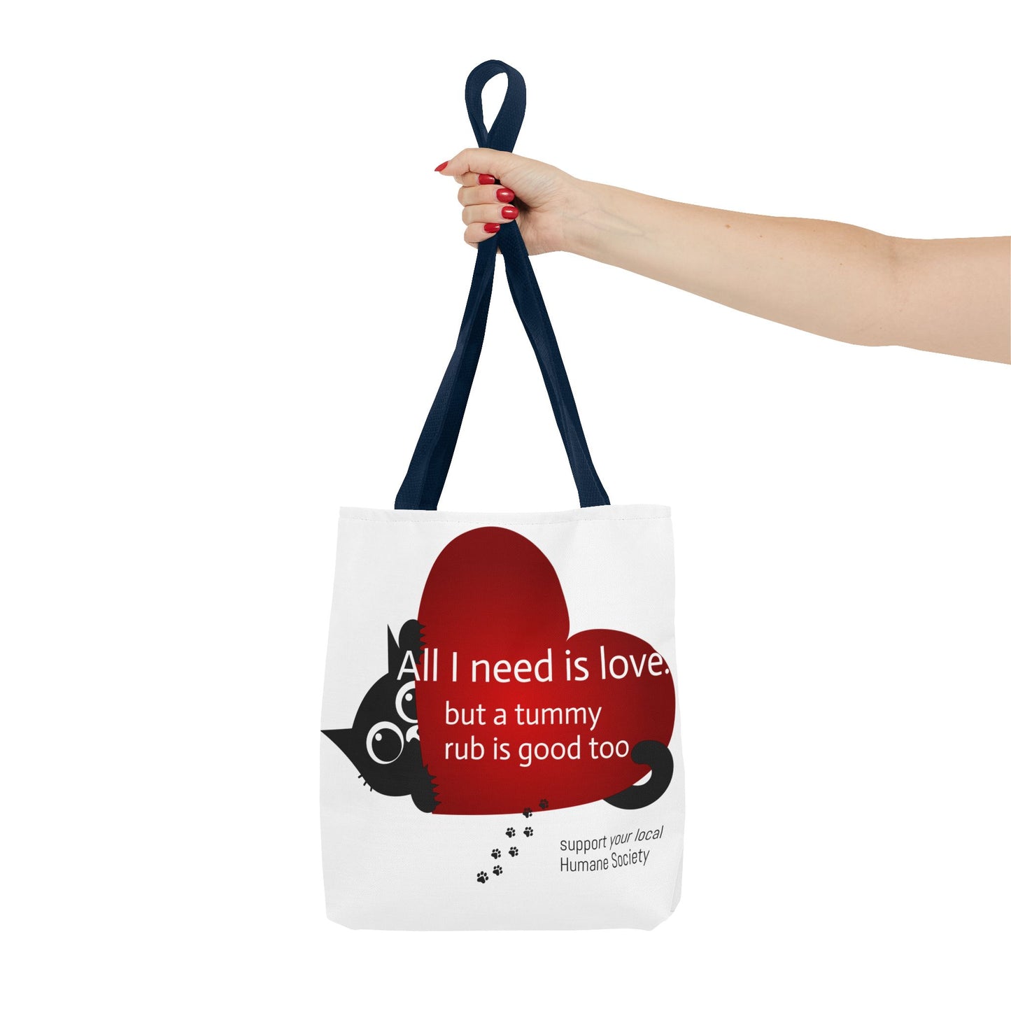 Cat Lover Tote Bag — Heart Design