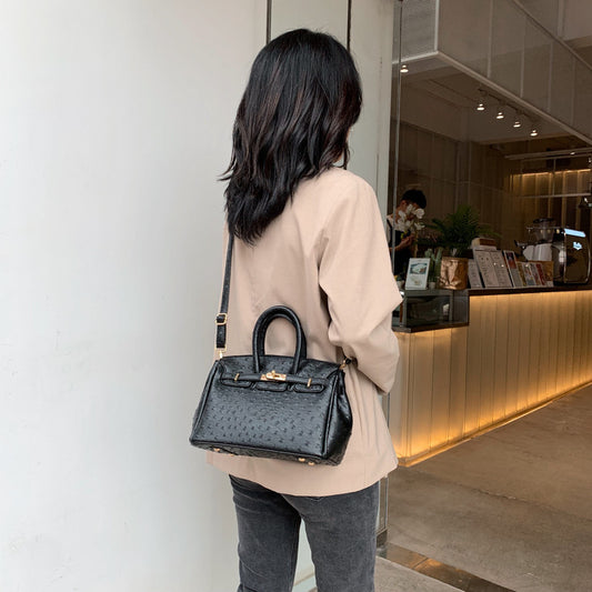 Elite Collection Ostrich Pattern Handbag