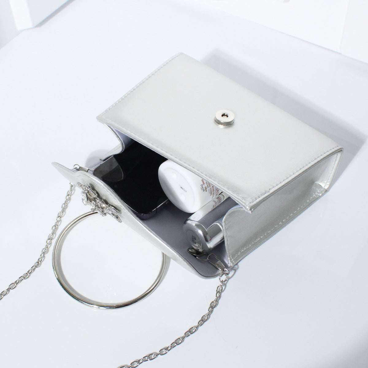 Rhinestone Small Flower Dinner Bag