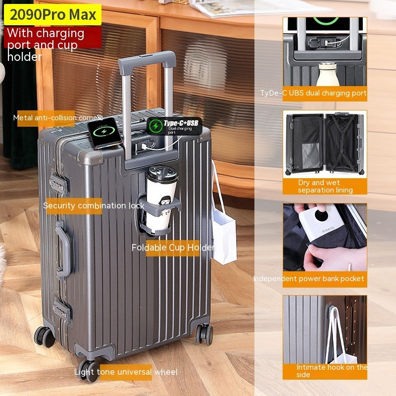 PROMAX 20" Zipperless Carry-On Luggage with USB & Cup Holder