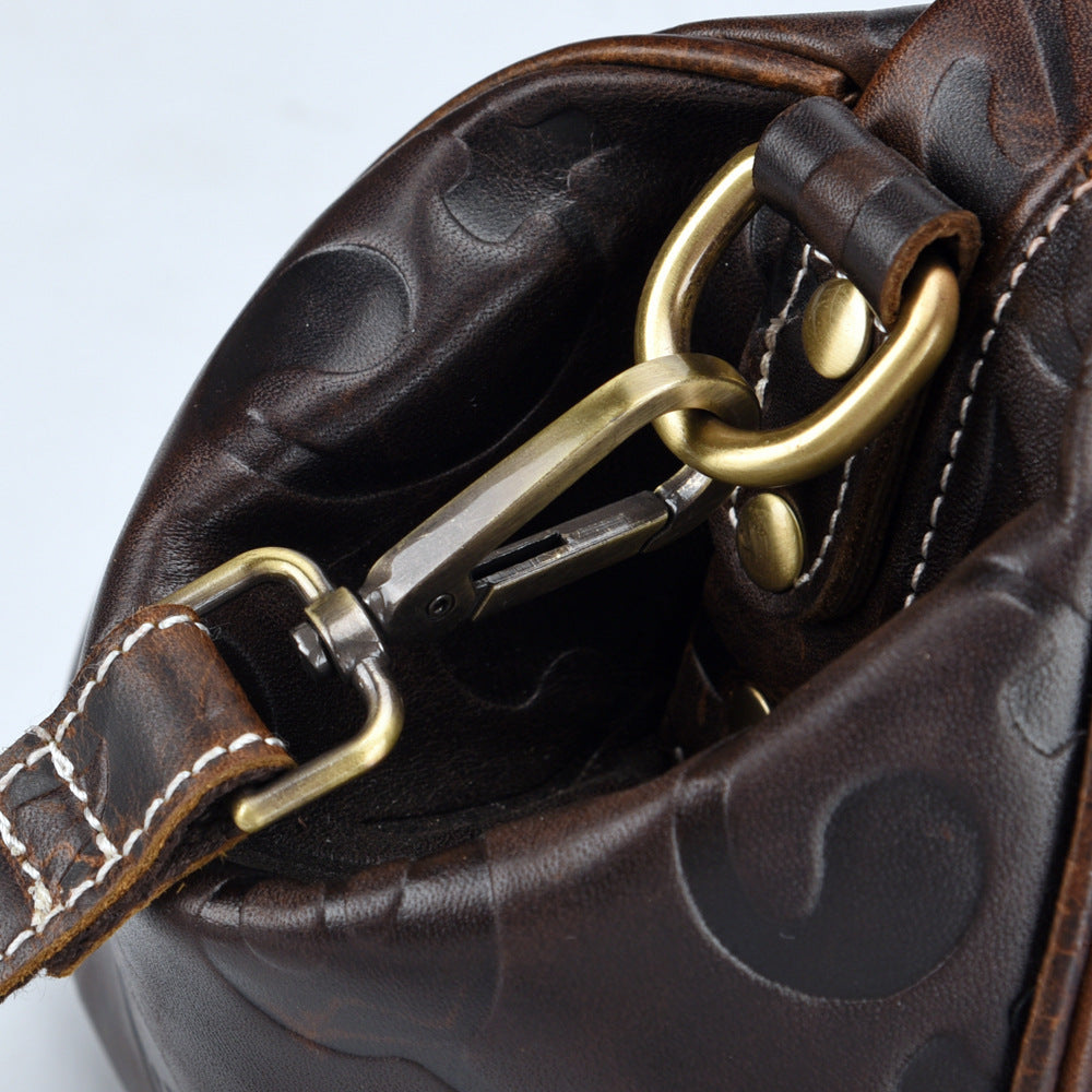 MONIQUE Genuine Leather Embossed Handbag