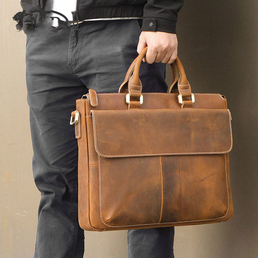 Crazy Horse Leather Messenger Bag