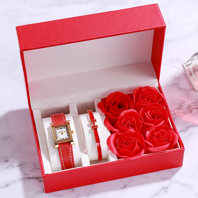 Valentine's Leather Watch Gift Set
